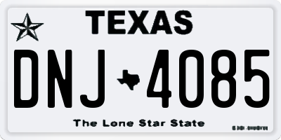 TX license plate DNJ4085