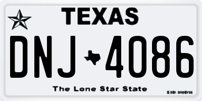 TX license plate DNJ4086