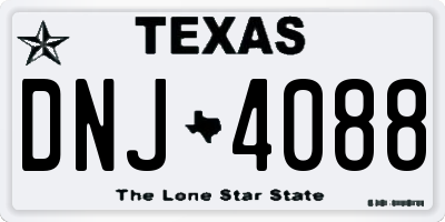 TX license plate DNJ4088