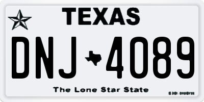TX license plate DNJ4089