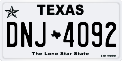 TX license plate DNJ4092