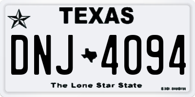 TX license plate DNJ4094