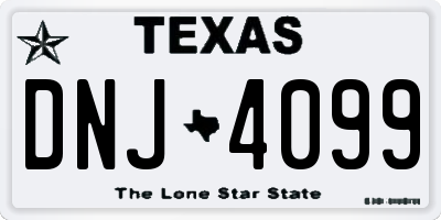 TX license plate DNJ4099