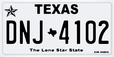 TX license plate DNJ4102