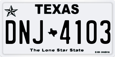 TX license plate DNJ4103