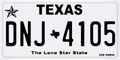 TX license plate DNJ4105