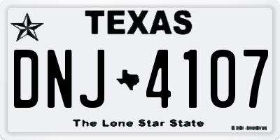 TX license plate DNJ4107