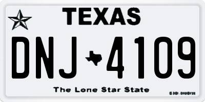 TX license plate DNJ4109