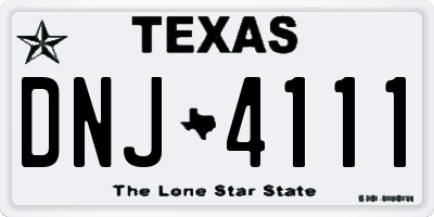 TX license plate DNJ4111