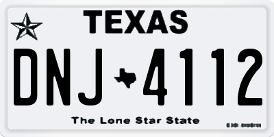 TX license plate DNJ4112