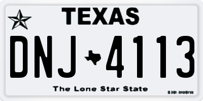 TX license plate DNJ4113