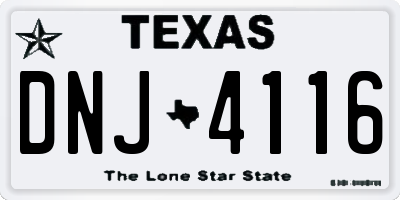 TX license plate DNJ4116