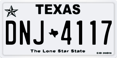 TX license plate DNJ4117