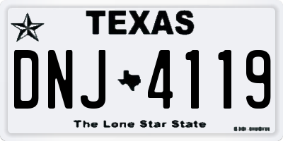 TX license plate DNJ4119