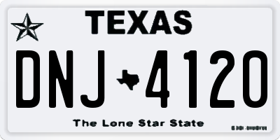 TX license plate DNJ4120
