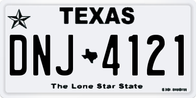 TX license plate DNJ4121