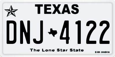 TX license plate DNJ4122