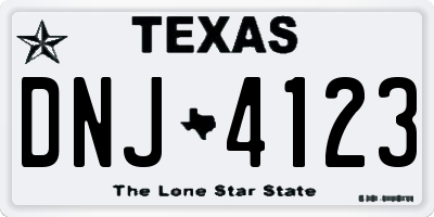 TX license plate DNJ4123