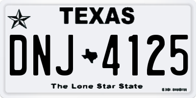 TX license plate DNJ4125
