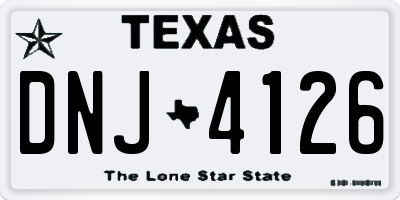 TX license plate DNJ4126