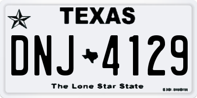 TX license plate DNJ4129