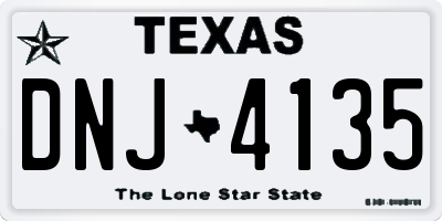 TX license plate DNJ4135