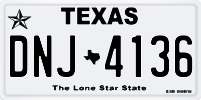 TX license plate DNJ4136