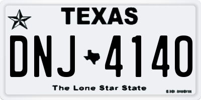 TX license plate DNJ4140