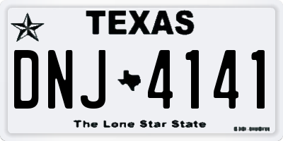 TX license plate DNJ4141