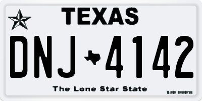 TX license plate DNJ4142