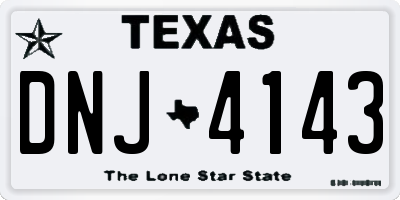 TX license plate DNJ4143