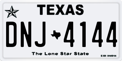 TX license plate DNJ4144