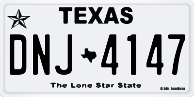 TX license plate DNJ4147