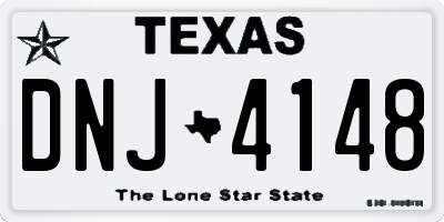 TX license plate DNJ4148