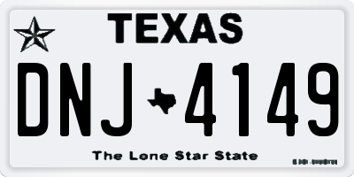 TX license plate DNJ4149