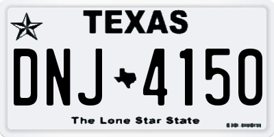 TX license plate DNJ4150