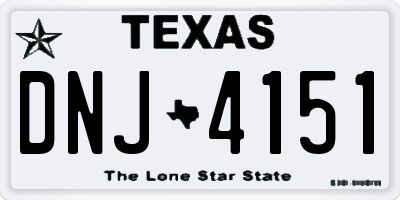 TX license plate DNJ4151