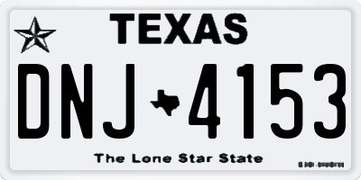 TX license plate DNJ4153