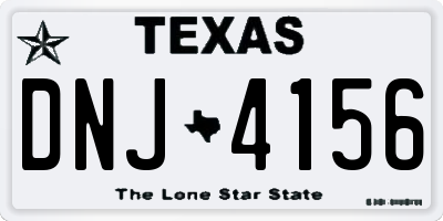 TX license plate DNJ4156