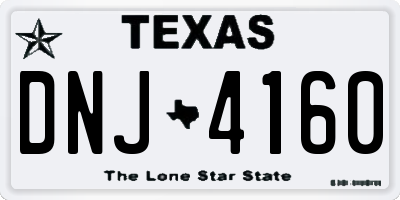 TX license plate DNJ4160