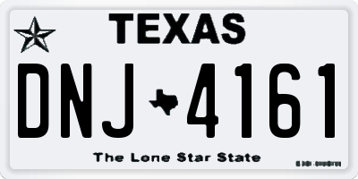 TX license plate DNJ4161