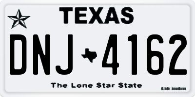 TX license plate DNJ4162