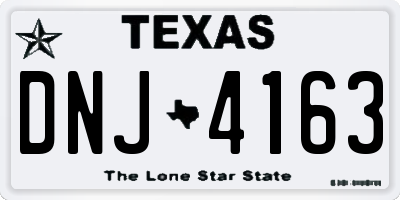 TX license plate DNJ4163