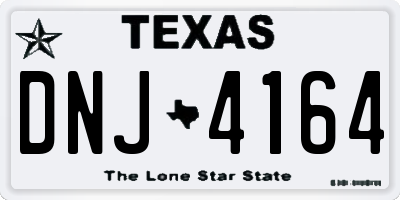 TX license plate DNJ4164