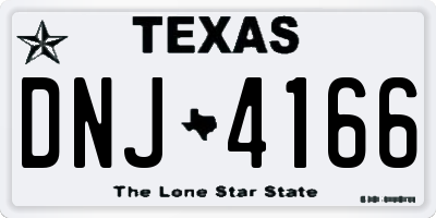 TX license plate DNJ4166