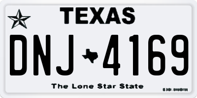TX license plate DNJ4169