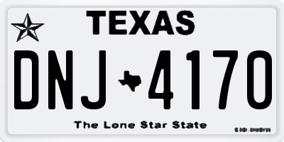 TX license plate DNJ4170