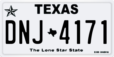 TX license plate DNJ4171