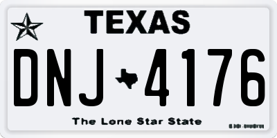 TX license plate DNJ4176