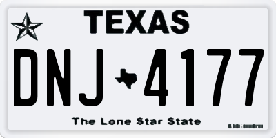 TX license plate DNJ4177